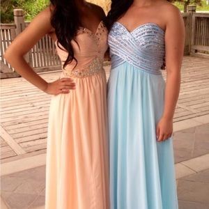 David’s Bridal - prom dress - peach/pink - XS